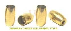 MENORAH CANDLE CUP, Barrel Style, Brass