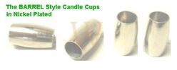 MENORAH CANDLE CUP, Barrel Shape, Nickel