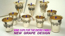 The 'NEW GRAPE' KIDDUSH CUPS Collection, Sterling Silver