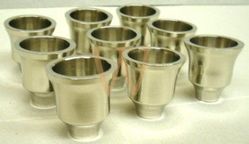 MENORAH CANDLE CUPS, Large, {Set of 9} Nickel
