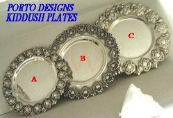 The 'PORTO' KIDDUSH TRAYS Collection,  Sterling Silver 