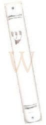 MEZUZAH with BACK COVER, Size 12, White Plastic 