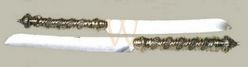 SHABBATH CHALLAH KNIVES with BLESSING & PRAYER {6 pcs.} Silver Plated
